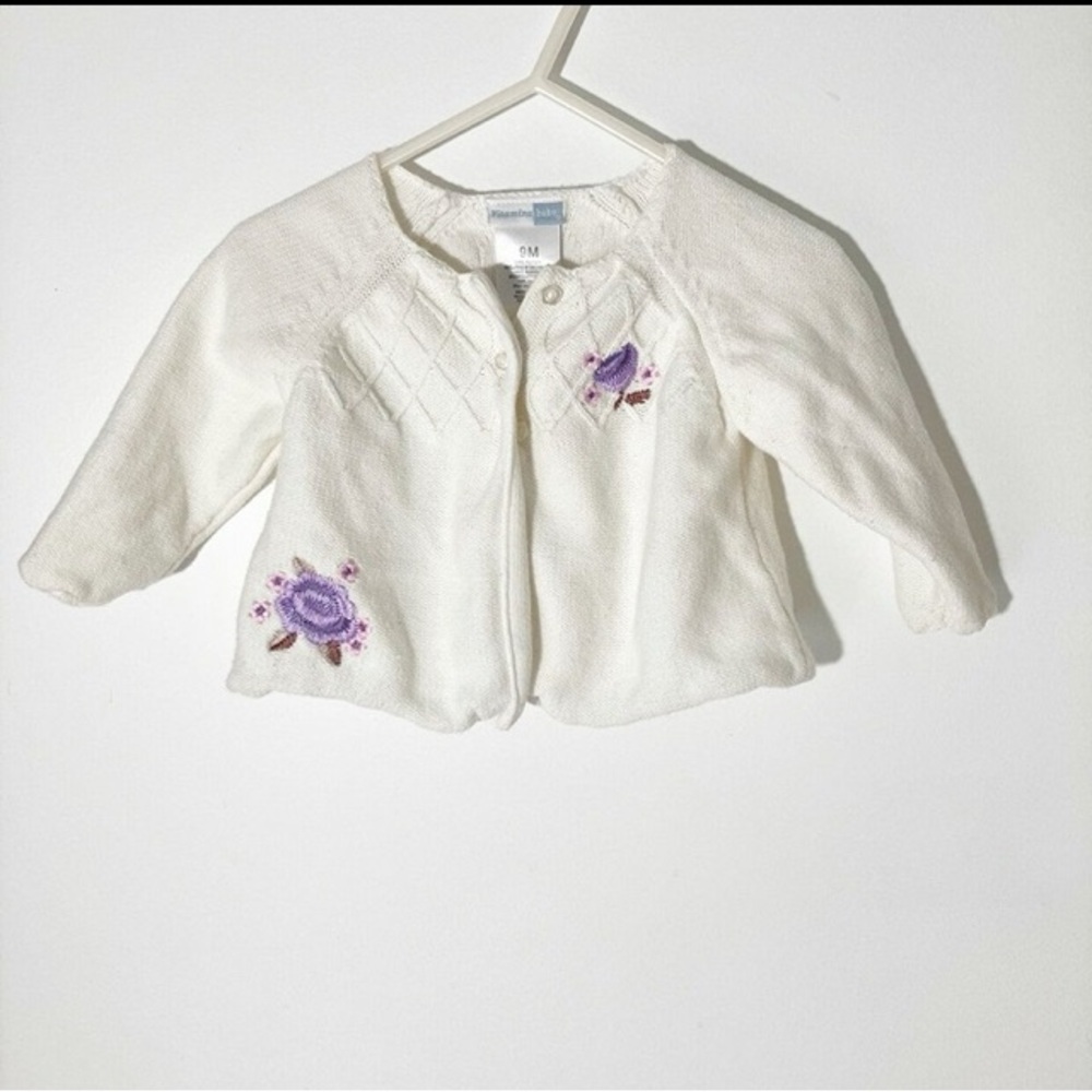 White Knit Cardigan Vitamins baby 9m